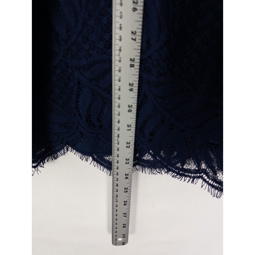 Lilly Pulitzer Dress Womens 2 Blue Lace Crochet Lined Knee Fringe Leaf - Picture 4 of 5